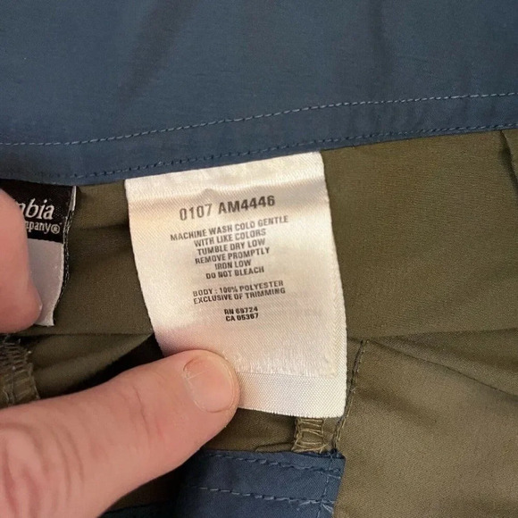 Columbia Board Shorts Swim Trunks Unlined Olive Green Yellow Men’s Size 32 - Picture 3 of 5